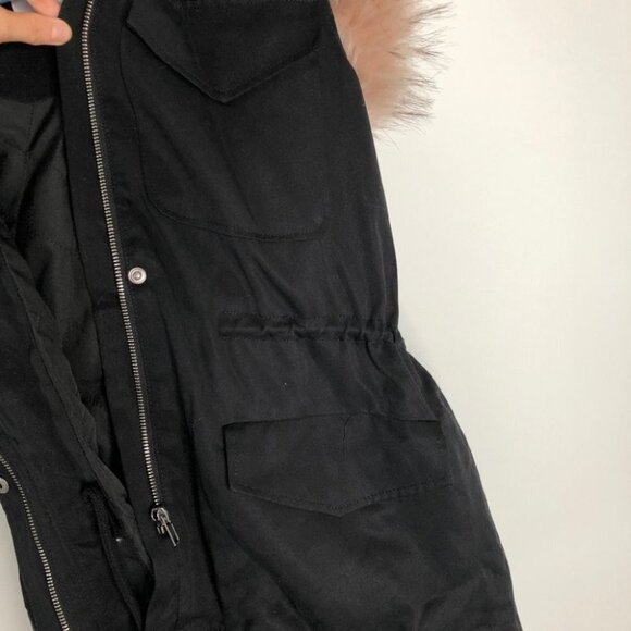 Nwot BB Dakota Black Get Your Swagger On Vest Faux  Fur Trim Hood Size XS - Picture 11 of 16